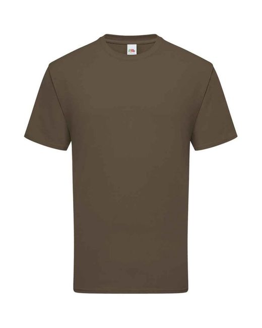 Fruit Of The Loom Green Ringspun Premium T-Shirt (Truffle) for men