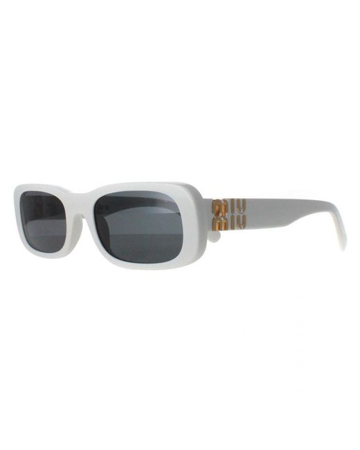 Miu Miu Gray Rectangle Ivory Dark Mu08Zs