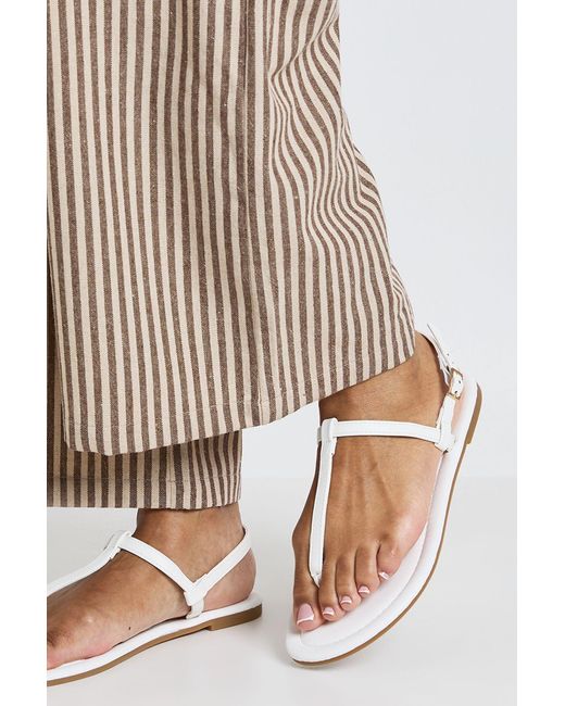 Boohoo Natural Slingback Toe Post Sandals