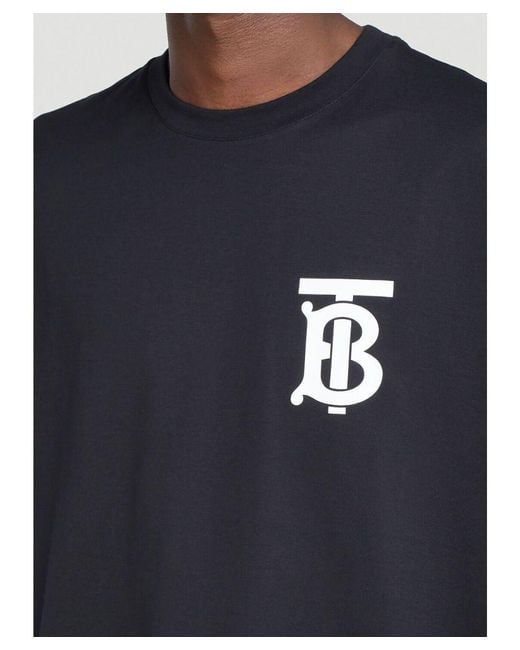 Burberry Tb Emerson Oversized Logo T-shirt Zwart in het Black voor heren