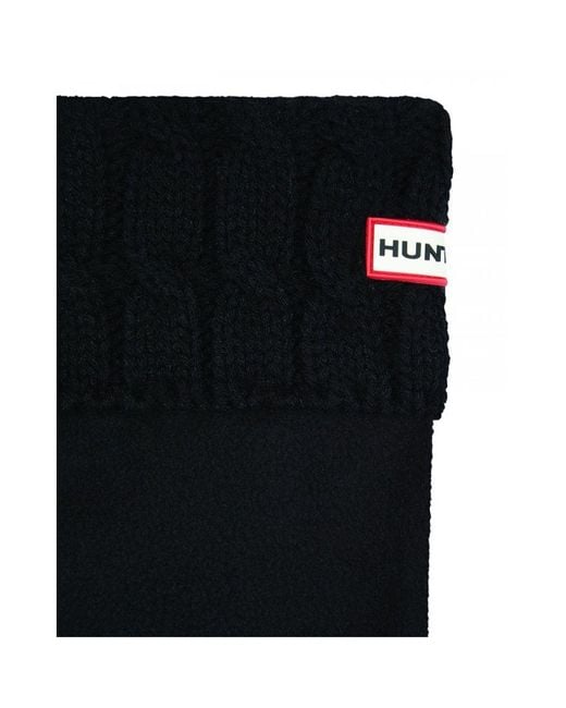 Hunter Black Recycled 6 Stitch Cable Tall Boot Sock