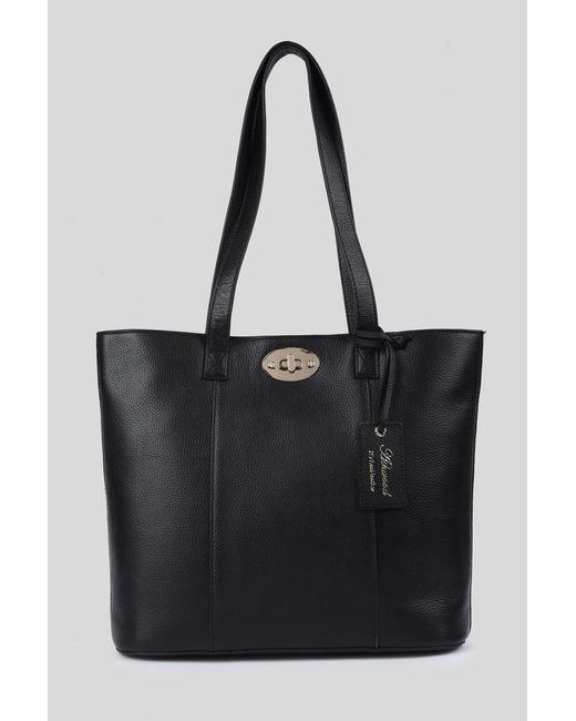 Ashwood Leather Black 'Elegante Firenze' Real Tote Bag