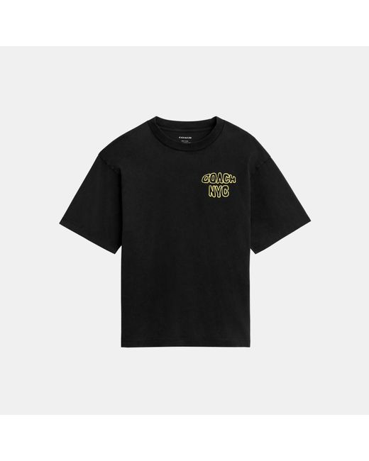 COACH Black Lemon Relaxed T-Shirt for men