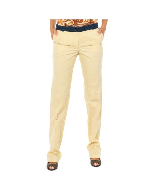 Armand Basi Yellow Long Straight-Cut Low Trousers Bgm0261