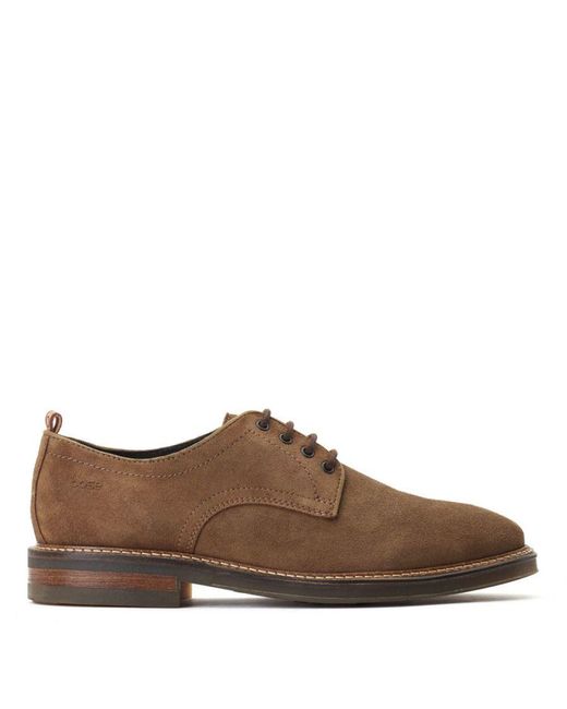 Base London Brown Tatra Suede Derby Shoes for men