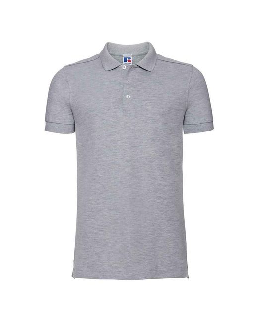 Russell Gray Pique Stretch Polo Shirt (Light Oxford) for men