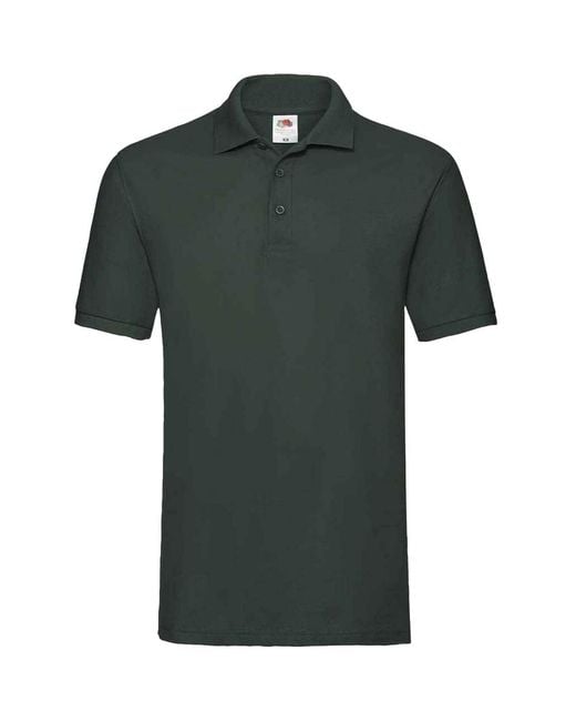 Fruit Of The Loom Premium Katoenen Piqué Poloshirt (fles) in het Green voor heren