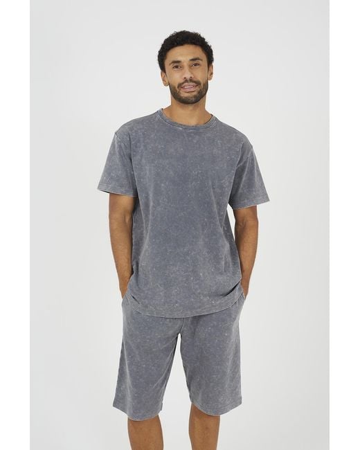 Brave Soul Blue Oversized T-Shirt & Shorts Set for men