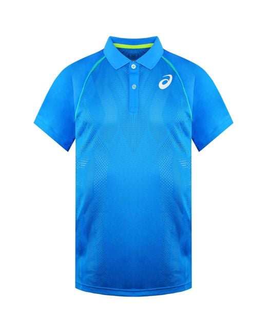 Asics Blue Match Actibreeze Tennis Polo Shirt for men