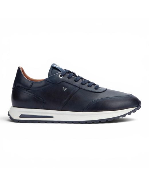 Infinity Leather Blue Martinelli Sneakers Trainer Lace-Up Shoes for men