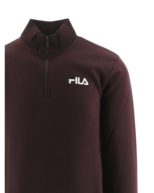 Fila Black Tawny Port Adam Quarter Zip Sweatshirt for men