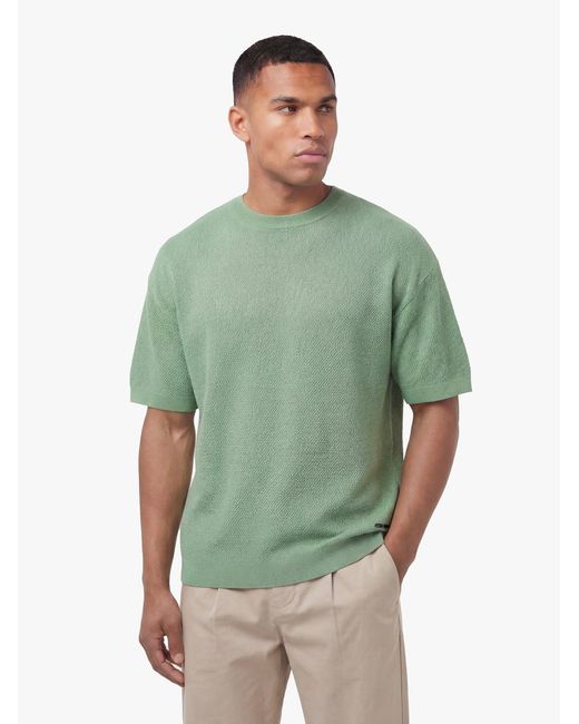 Luke 1977 Green Ford Knitted Cotton T-Shirt for men