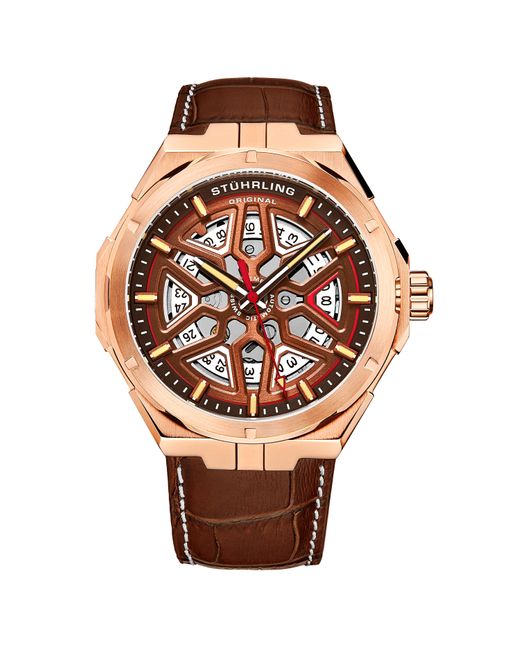 Stuhrling Pink Gio Swiss Automatic 44Mm Skeleton for men