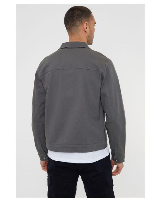 Threadbare Gray Slate Cotton Twill Denim Style Jacket for men