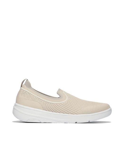 Fitflop Natural Super-Q Knit Slip-Ons Webbing Polyester/Microfibre