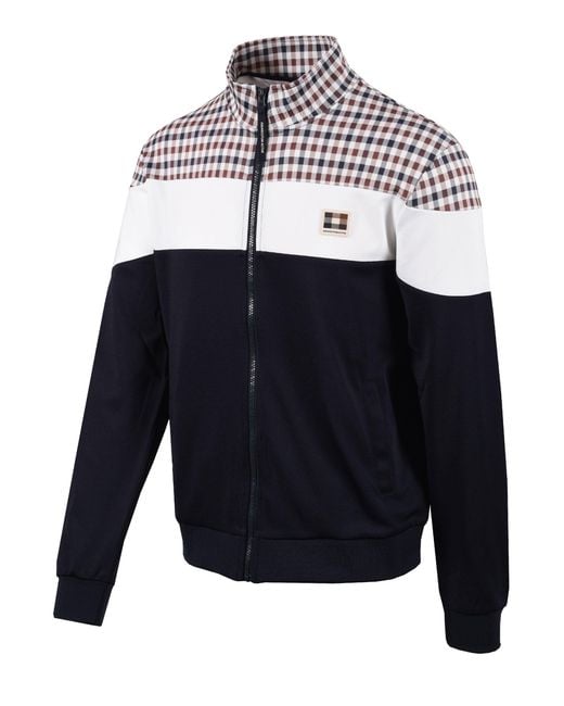Aquascutum Blue Cc Shoulder Track Top Cotton for men