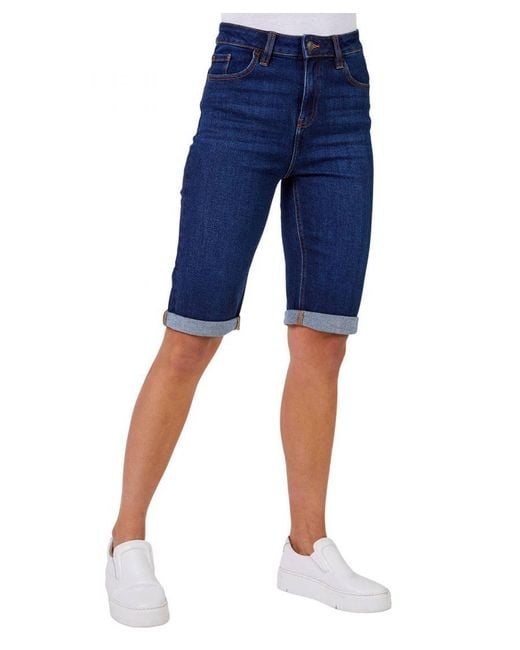 Roman Blue Essential Stretch Knee Length Shorts
