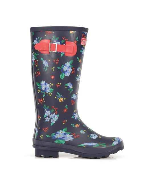 Regatta Blue Lady Fairweath Floral Rain Boots