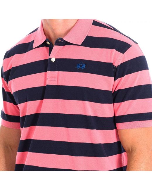 La Martina Red Short Sleeve Polo Tmp327-Js314 for men