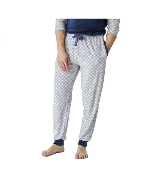 J&j Brothers Blue Winter Pajamas Long Sleeve Velvet Jjbep5301 for men