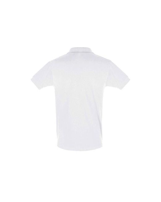 Sol's White Perfect Pique Short Sleeve Polo Shirt Cotton for men