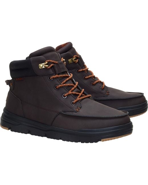 HeyDude Black Heydude Bradley Ii Classic Polyurethane Chocolate Torte/Multi Ankle Boots for men