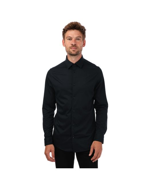 Ted Baker Black Marros Long Sleeve Jersey Shirt for men