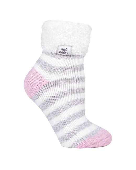 Heat Holders White Ladies Extra Fluffy Bed Socks For Lounging Around