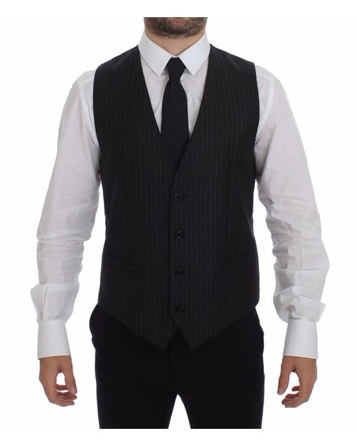 Dolce & Gabbana Light Gray Wool Formal Dress Waistcoat Vest main image 1