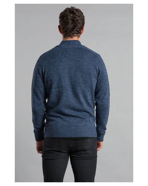 Kensington Eastside Blue Recycled Cotton Blend Zip-Through Cardigan for men