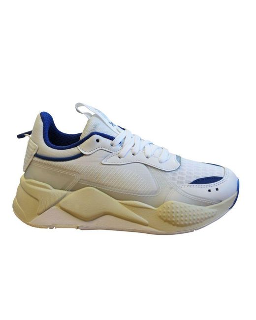 PUMA Rs-x Tech Trainers White Blue Lace Up Casual Running Shoes 369329 03 Textile for men