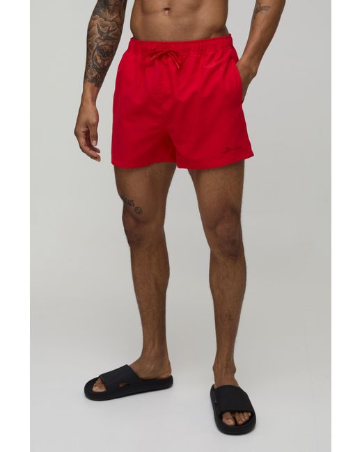 BoohooMAN Red Short Length Bm Autograph Swim for men