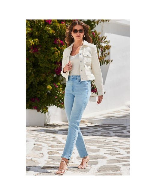 Sosandar Natural Ivory Leather Look Utility Jacket