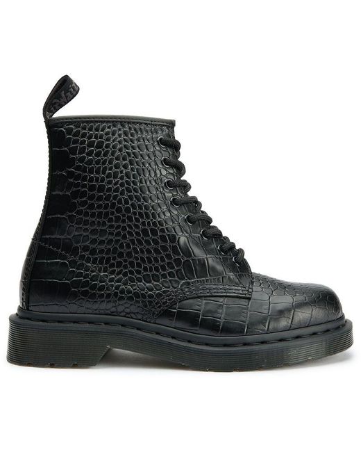Dr. Martens Black Dr 1460 Croco Boots