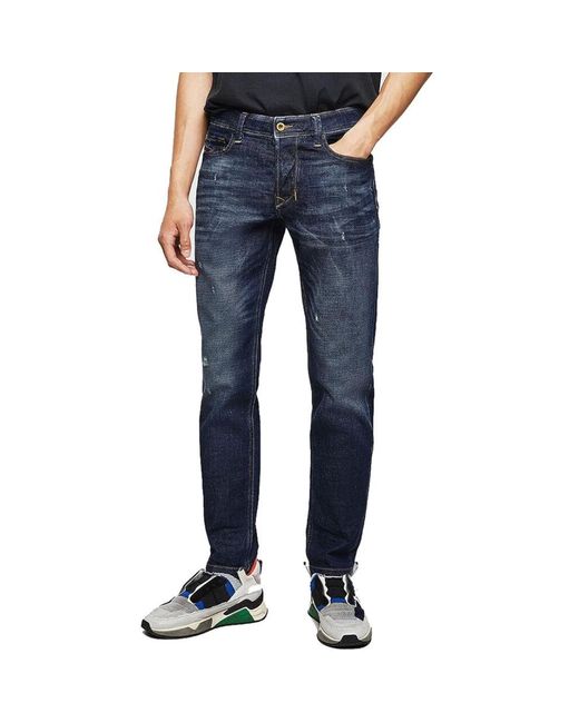 DIESEL Blue Larkee-Beex Dark Jeans Cotton for men