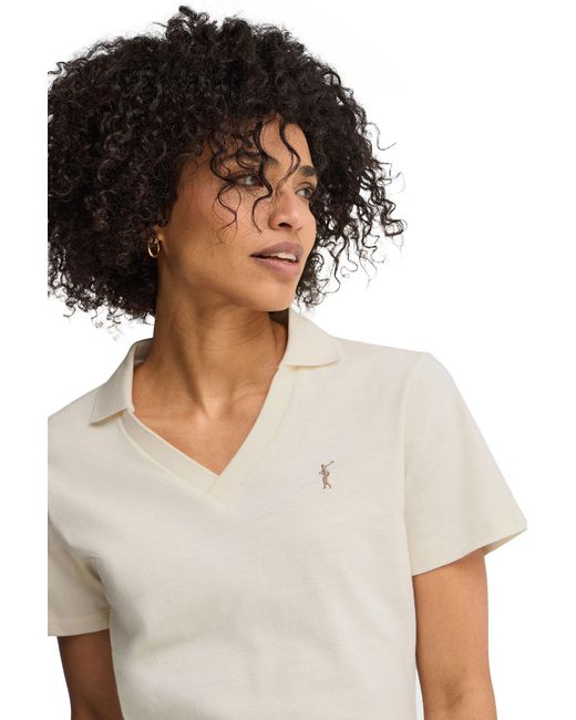 POLO CLUB White Shirt, Buttonless Collar, Slim Fit, Polo-Shirt-S-S9