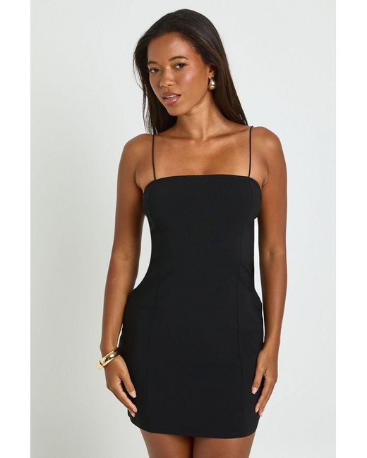 Boohoo Black Strappy Cami Mini Dress