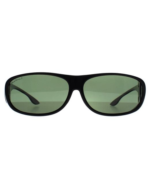 Montana Green Rectangle Shiny G15 Polarized Fo2 Fit Over Glasses Sunglasses