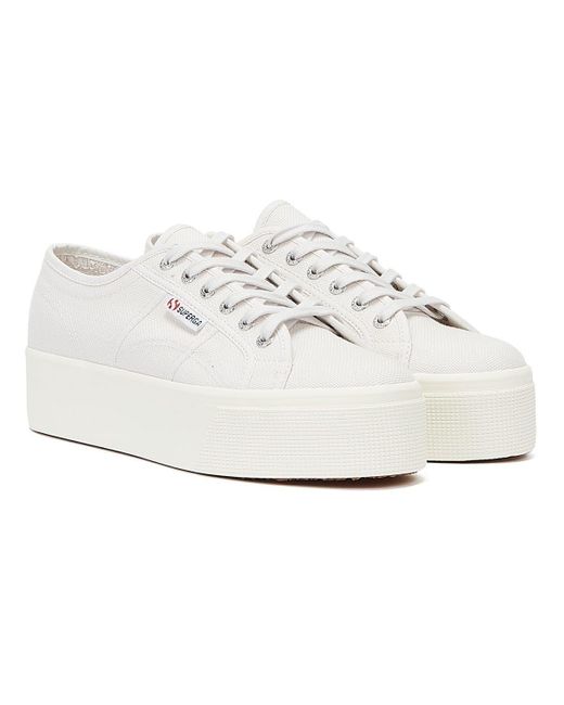 Superga White Classic Flatforms 2790 Damen Turnschuhe