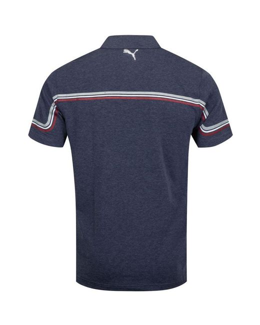 PUMA Blue Drycell Performance Fit Looping Polo Shirt Short Sleeve Top 595111 02 for men