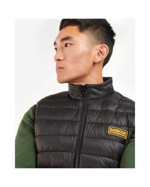 Barbour Gray International Racer Reed Quilted Gilet for men