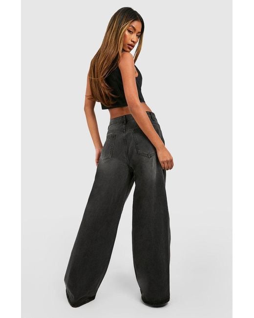 Boohoo Black High Waist Wide Leg Jeans