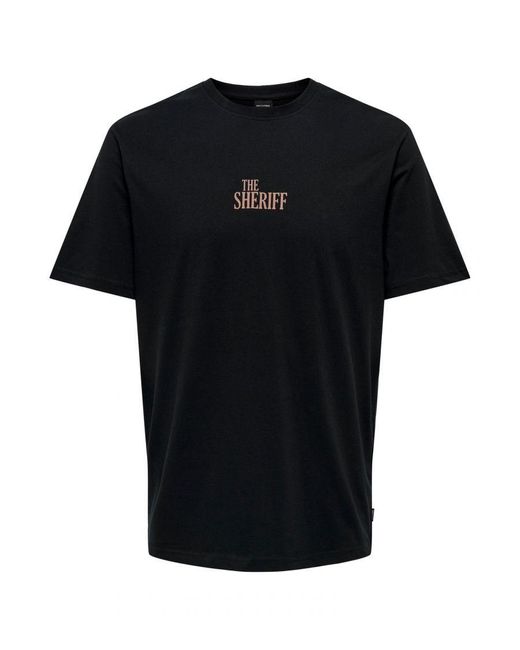 Only & Sons T-shirt in het Black voor heren