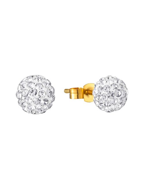 The Jewellery Stockroom Metallic 9Ct Plated Sterling Glitterball Earrings