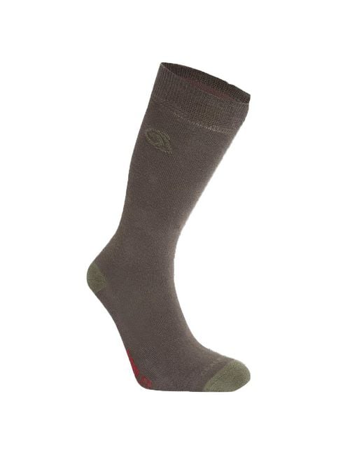 Craghoppers Gray Adult Insect Repellent Socks (Pack Of 2) (Woodland/