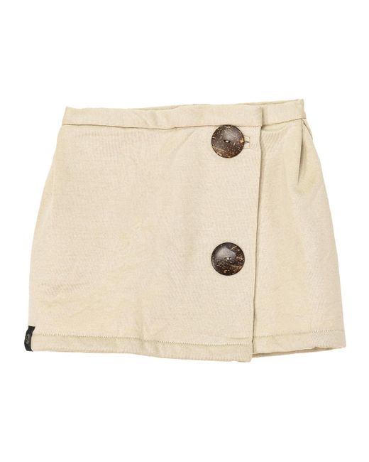 Buff Natural Button-Down Cotton Tile Print Collar