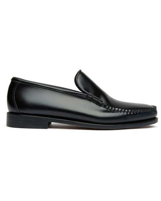 G.H.BASS Black Cobra Venetian Shoes for men