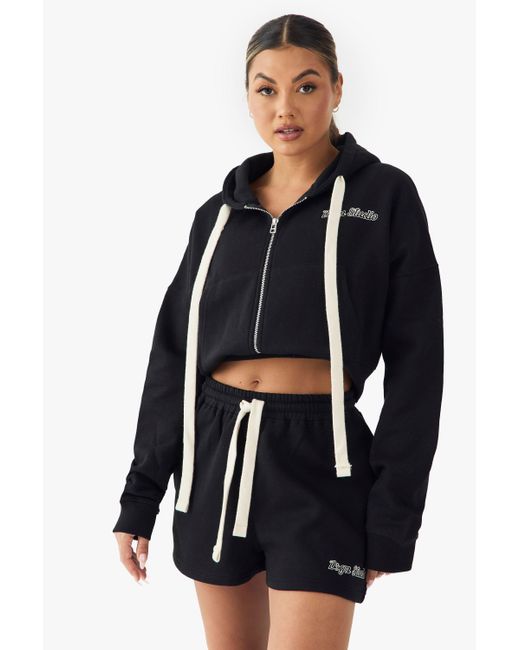 Boohoo Blue Dsgn Studio Contrast Drawcord Sweat Short