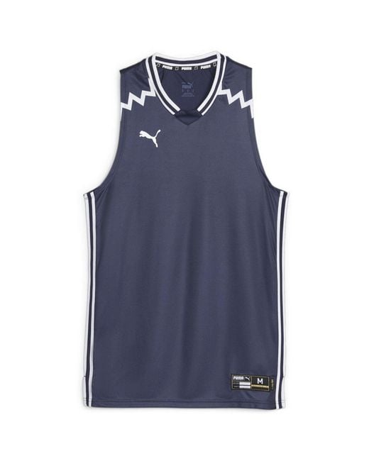 PUMA Blue Hoops Team Game Performance Basketball Jersey for men