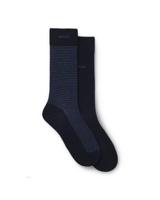 Boss Blue Pack Of Stripe Socks for men